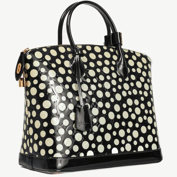 Louis Vuitton x Yayoi Kusama Lockit MM Infini Noir Monogram Vernis Dots Tote - Picture 2 of 14